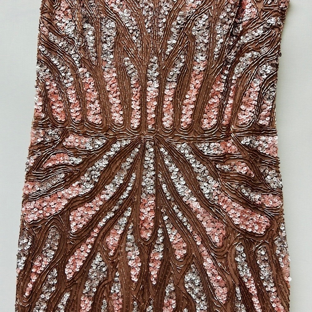 Aidan Mattox fully beaded sleeveless V-Neck dressy dress - Picture 9 of 13